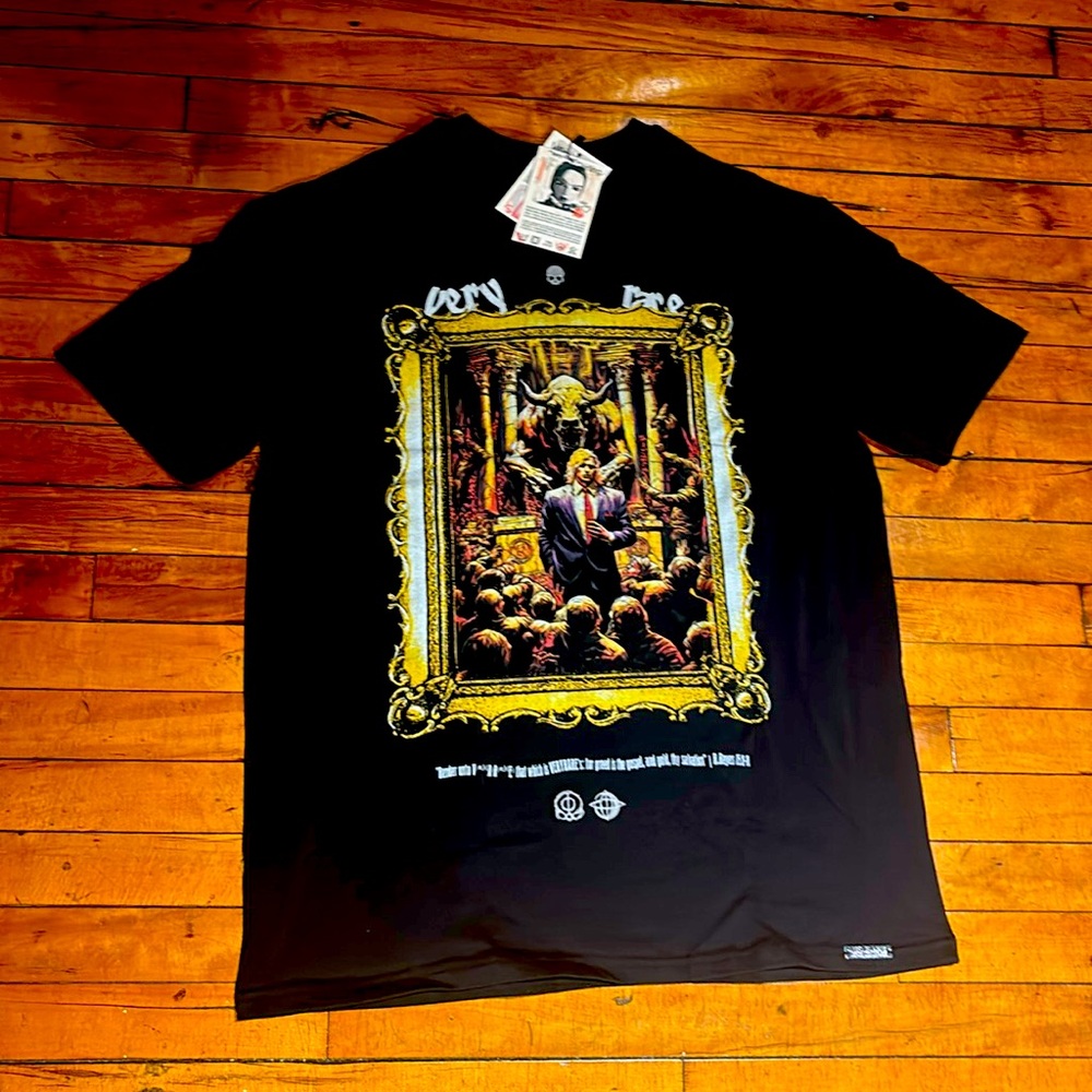 VERY RARE: BLACK & GOLD 100% COTTON APPAREL – LARGE, BOLD, AND ICONIC